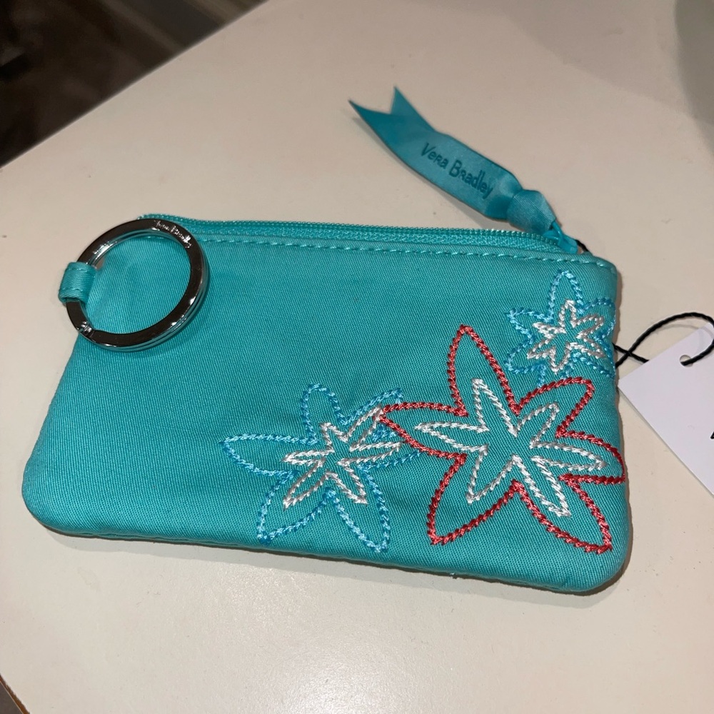 Vera Bradley Turquoise rain forest wristlet NWT